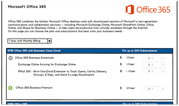 RMail 365 Bundled Microsoft Office 365